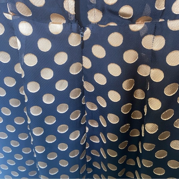 ASTR the Label Size Medium Black with Gold Polka Dot Long Sleeve Sheer Dress - Picture 7 of 14